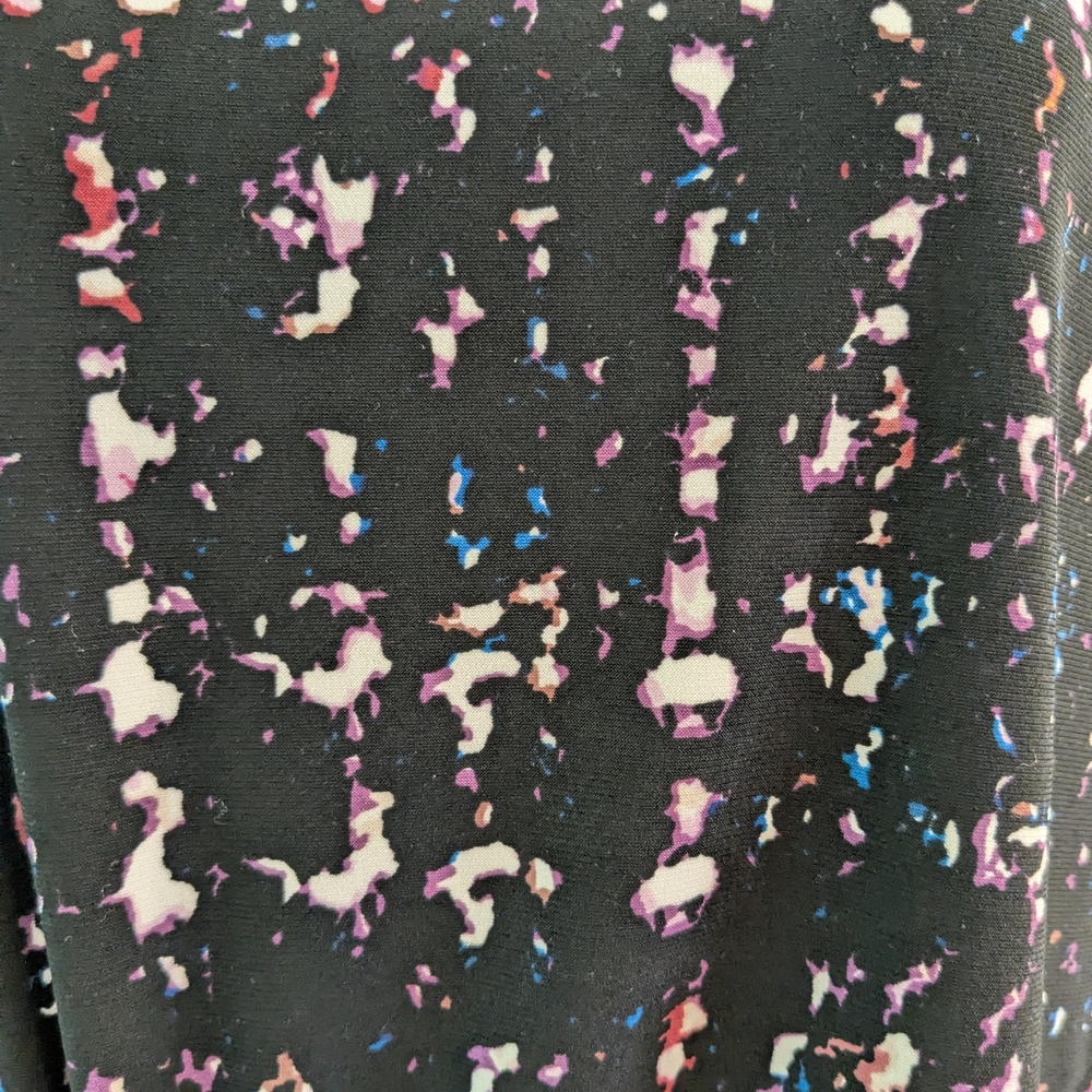 DKNY Black Multicolored Pattern Fitted Ruched Sleeveless Women's Top Plus XXL - Picture 4 of 7